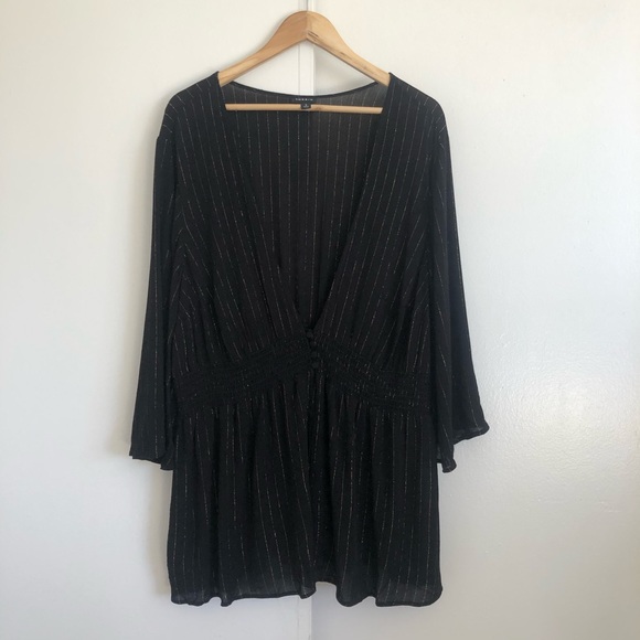 Torrid black gauze smocked babydoll blouse Size 2X - Picture 3 of 8